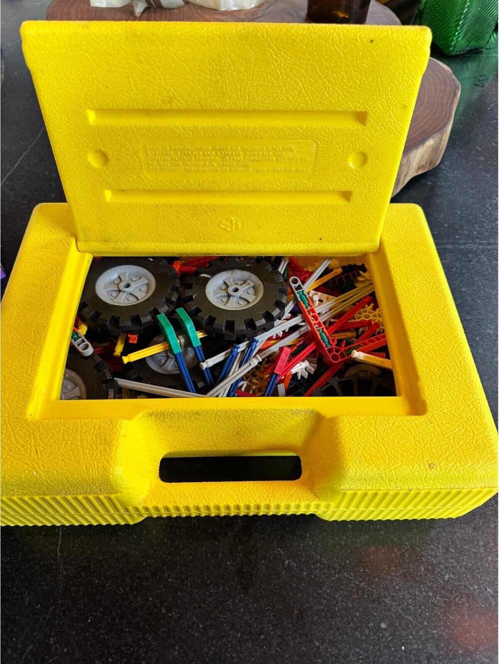 Vintage 1990s K'NEX Bulk Lot with Yellow Hard Case